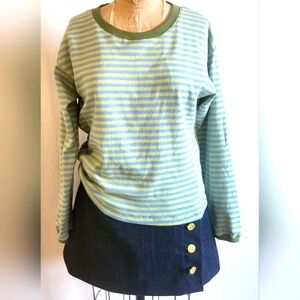 Womens Striped Blue and Green Top